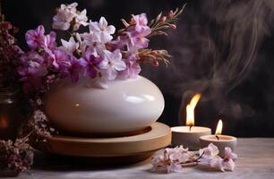 AI generated aromatherapy burner essential oil aromatherapy photo