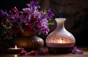 AI generated aromatherapy burner essential oil aromatherapy photo