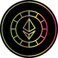 Ethereum Coins Line Gradient Due Color Icon vector