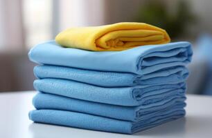 AI generated ironing laundry towels or photo