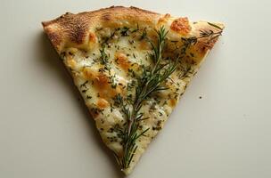 AI generated a slice of pizza with herbs in it photo