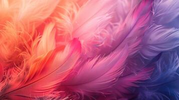 AI generated Abstract background of colorful feathers photo