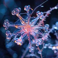 AI generated Beautiful bright macro photography of a snowflake photo