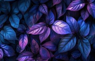 AI generated a blue and purple leaf wallpaper photo