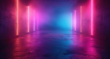 AI generated an image of a colorful background with neon lights photo