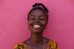 AI generated Radiant Smile of Young African Woman photo