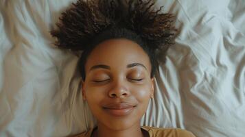 AI generated Peaceful Slumber of a Young Woman photo