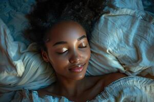 AI generated Peaceful Slumber of a Young Woman photo