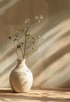 AI generated a vase with dune and the sun comes out photo