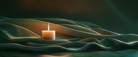 AI generated an image of a cloth and silver candle photo