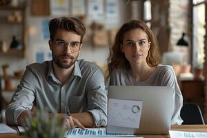 AI generated Engaged Couple in Conversation photo