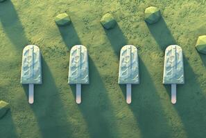 AI generated various ice cream pop images with popsicles photo