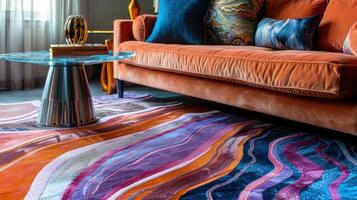 AI generated Captivating silk textures form an abstract design in vivid colors, exuding vibrancy and elegance photo