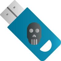 infectado memoria USB vector icono