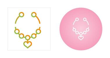 Heart Shaped Necklace Vector Icon