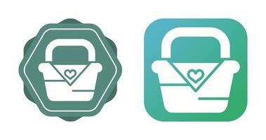 Romantic picnic basket Vector Icon