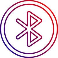 icono de degradado de línea de bluetooth vector