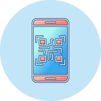 teléfono inteligente qr código vector icono