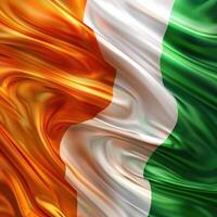 ai generado ilustración de realista irlandesa bandera antecedentes ai generado foto