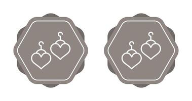 Heart Shaped Earrings Vector Icon