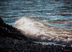 Waves details in the black sea. Batumi. Georgia photo