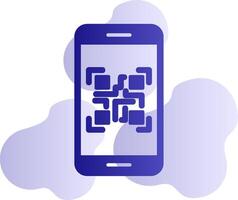 teléfono inteligente qr código vector icono