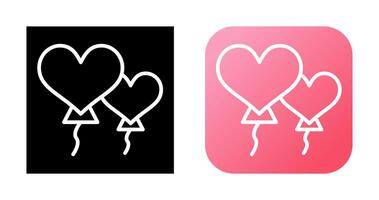 Heart shaped balloons Vector Icon