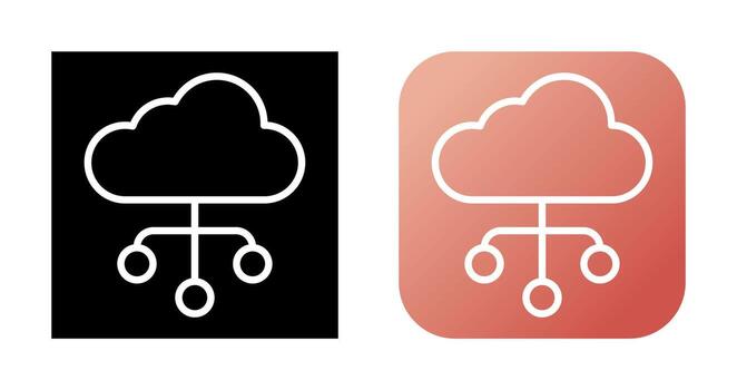 icono de vector de computación en la nube