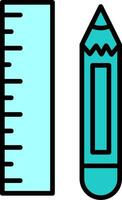 Pencil And Ruler Vector Icon