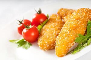 Chicken fillet plate photo