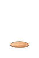 Empty round wooden plate on a white background. Space for branding, text or menu. Business food brand template. Layout. Cooking food. Culinary background. Vertical photography. photo