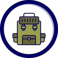 Military Backpack  Vector Icon