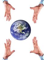 Hands and earth photo