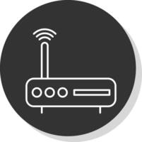 Modem Line Grey Circle Icon vector