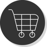 Shopping Cart Line Grey Circle Icon vector