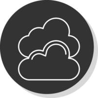 nube línea gris circulo icono vector