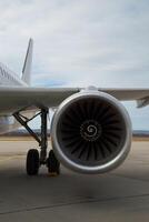 Airplane engine turbine photo