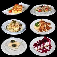 Set of different meals and deserts photo