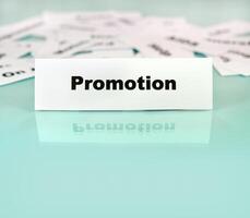 Promotion word sign photo