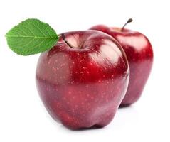 Ripe apples fruit on white backgrounds photo