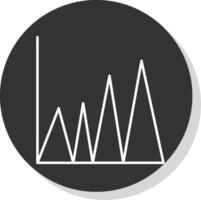 Graph Line Grey Circle Icon vector