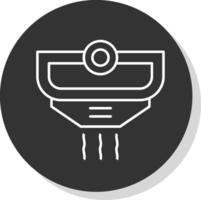 Smoke Detector Line Grey Circle Icon vector