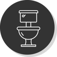 Toilet Line Grey Circle Icon vector