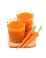 Carrots juice on white backgrounds. Healthy food photo