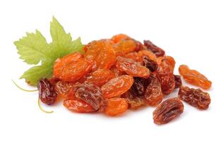 Heap of raisin on white backgrounds photo