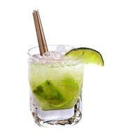 Caipirinha cocktail  on white photo