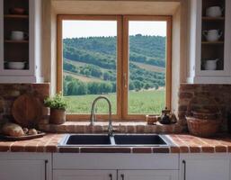 ai generado cocina en provence estilo. foto