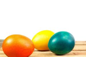 Colorful easter eggs photo