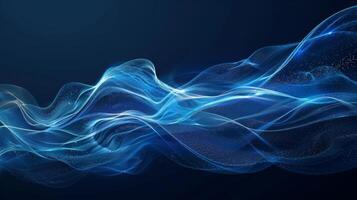 AI generated Abstract blue wave on dark background. Vector illustration for your design. photo
