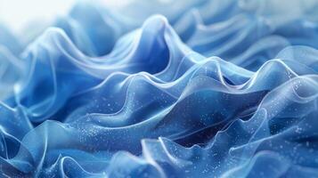 AI generated Closeup of blue silk fabric. 3d rendering, 3d illustration. photo